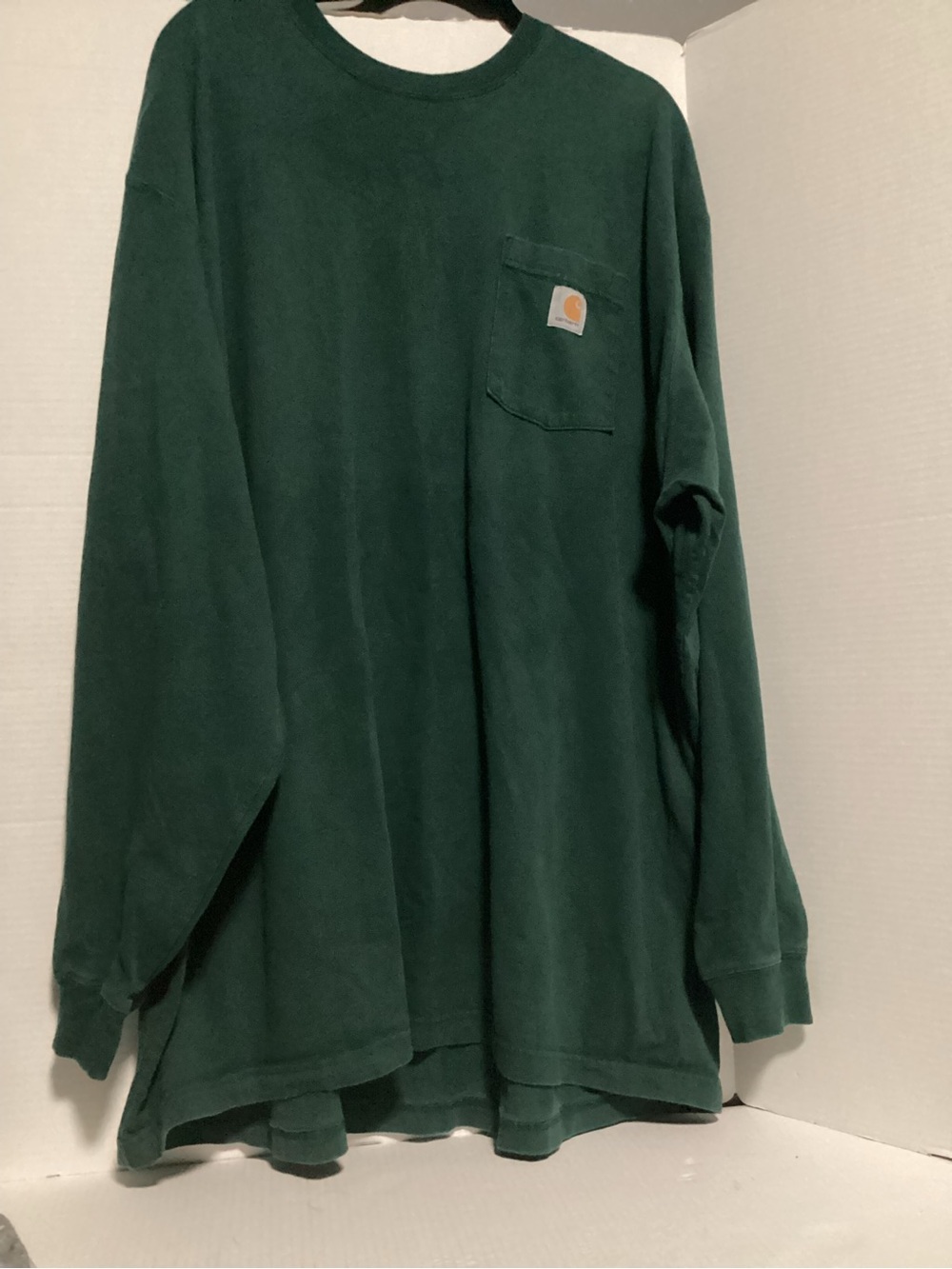 Carhartt Deep Green Crewneck Pocket Long Sleeve Size 3x